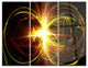 "Fractal Hoops" Digital Metal Wall Art, 3 Panels, 36"x28"