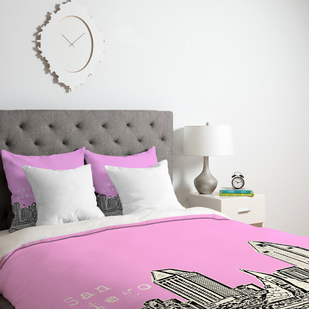 Deny Designs Bird Ave San Diego Pink Duvet Cover - Lightweight