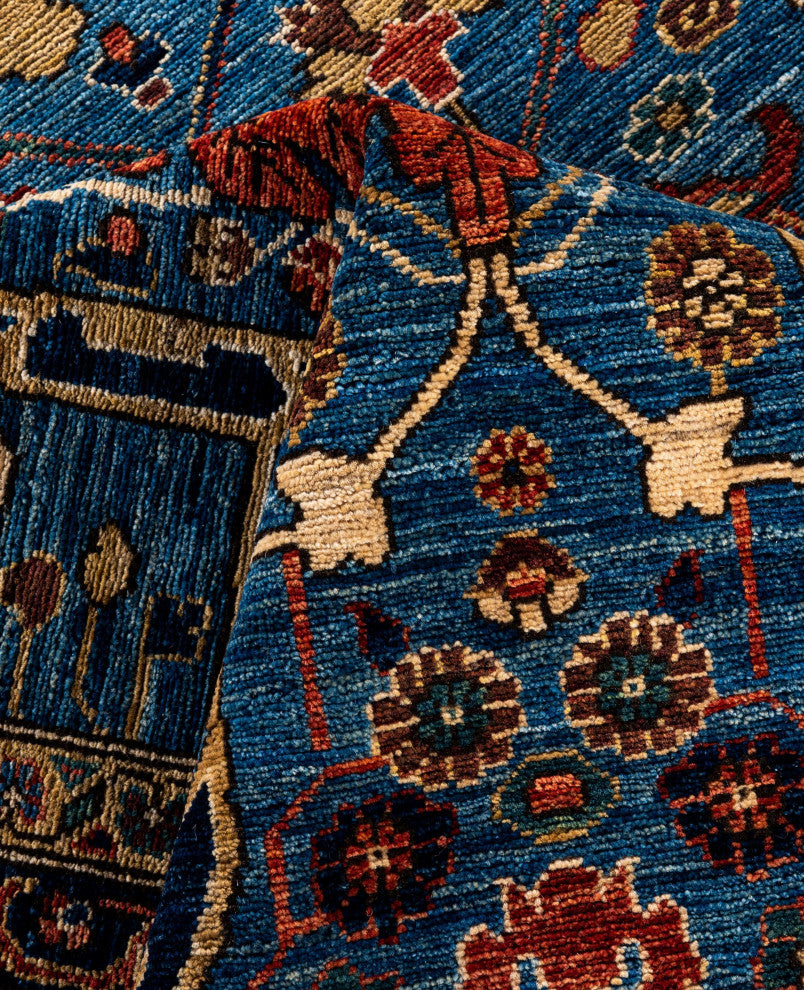 Serapi One-of-a-Kind Hand-Knotted Area Rug Light Blue, 9'0" x 11'11"