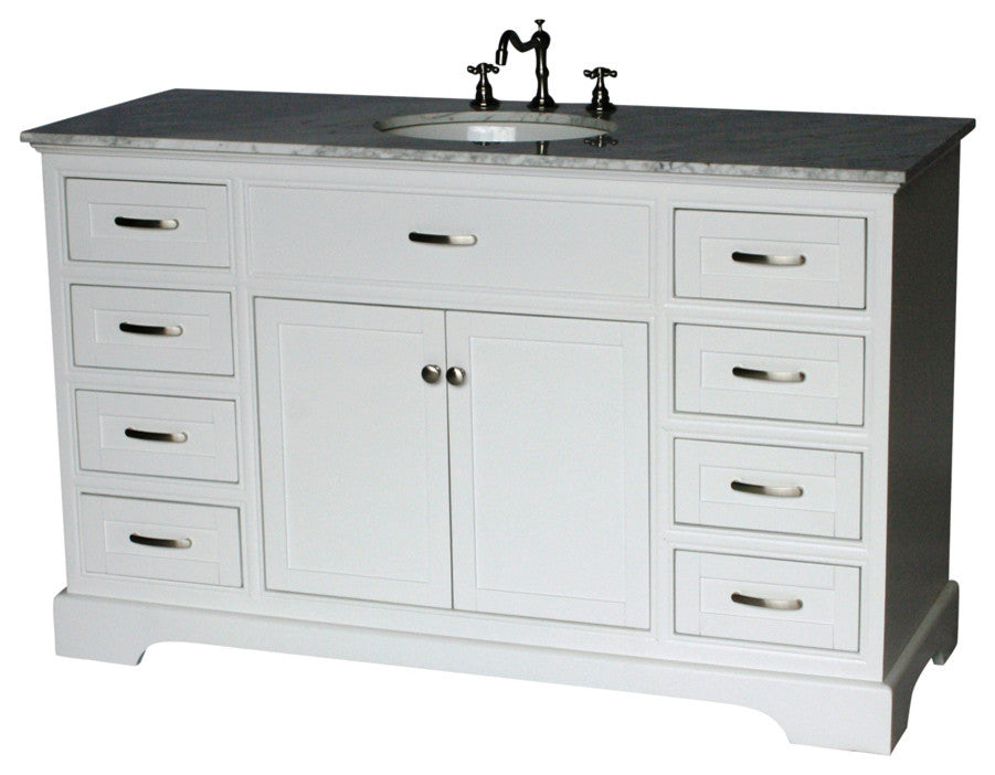 56" Contemporary Style Single Sink Bathroom Vanity Model 2422-56 WK