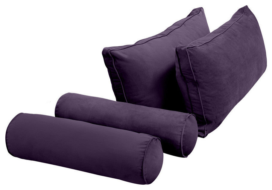 STYLE V2 Twin Velvet Pipe Trim Indoor Daybed Bolster Pillow |COVER ONLY| AD339