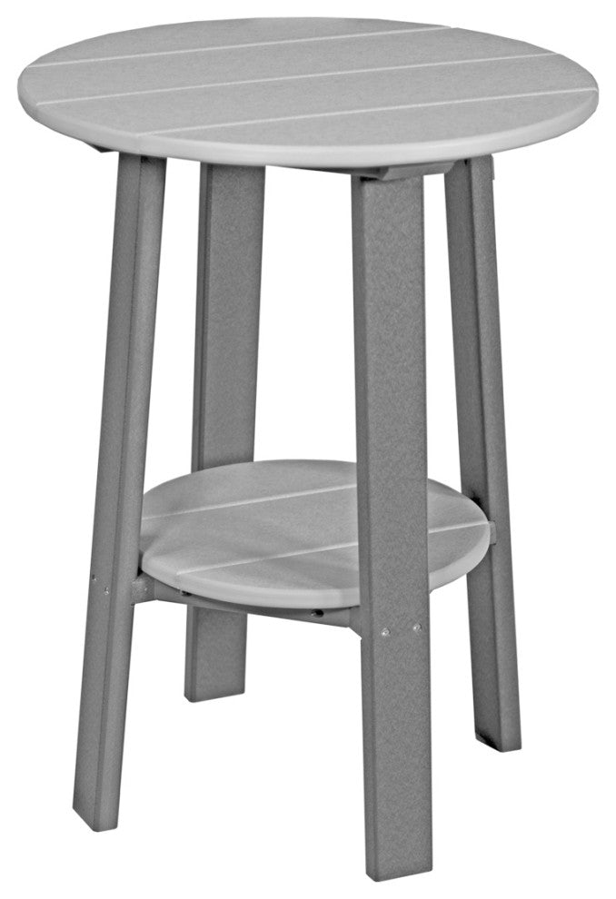Poly Deluxe 28" End Table, Dove Gray & Slate