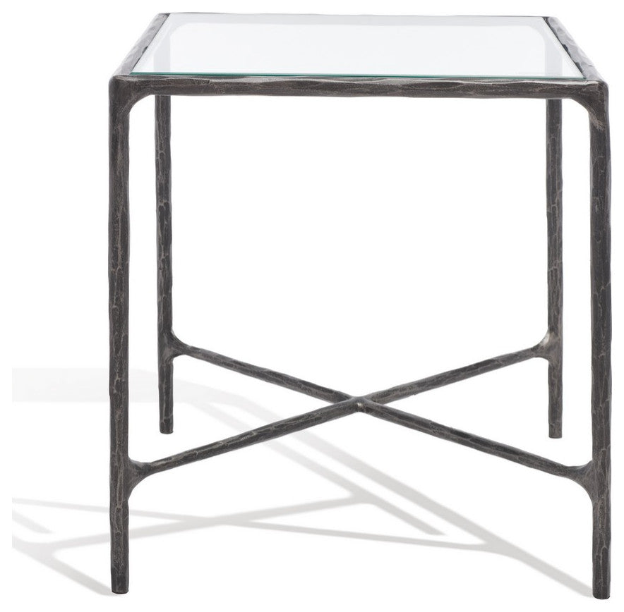 Safavieh Couture Jessa Forged Metal Square End Table, Black