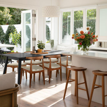 Set of 2 Modern Wooden Elbow Dining Chairs With PU Leather or Beige Fabric Seat, Espresso Beige Seat (Unassembled)