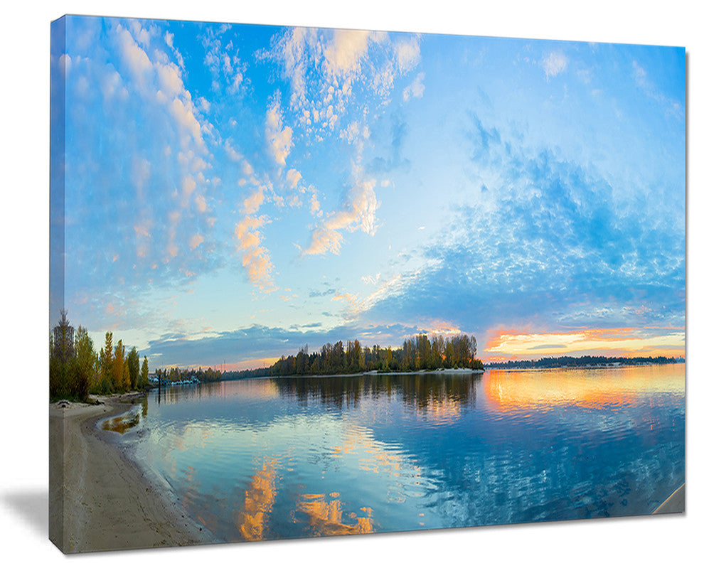 "Exotic Sunrise On River Autumn" Oversized Beach Wall Art, 20"x12"