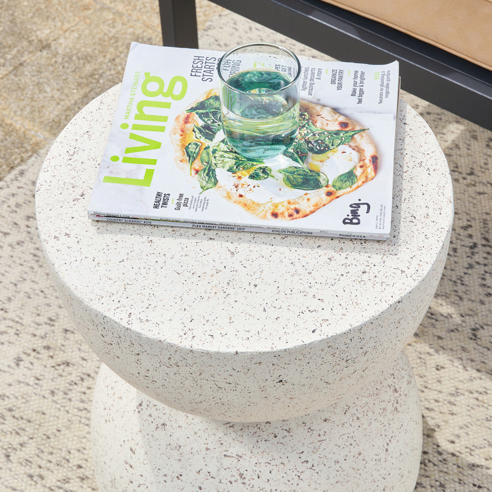 Multi-functionalal MGO Faux Terrazzo Garden Stool or Plant Stand or Accent Table