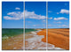 "Green Waters on Winter Day Beach" Metal Wall Art, 3 Panels, 36"x28"