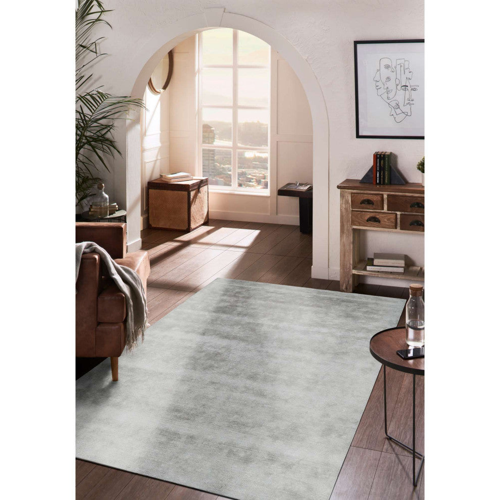 Hue Solid Area Rug, Gray, 8'x10'
