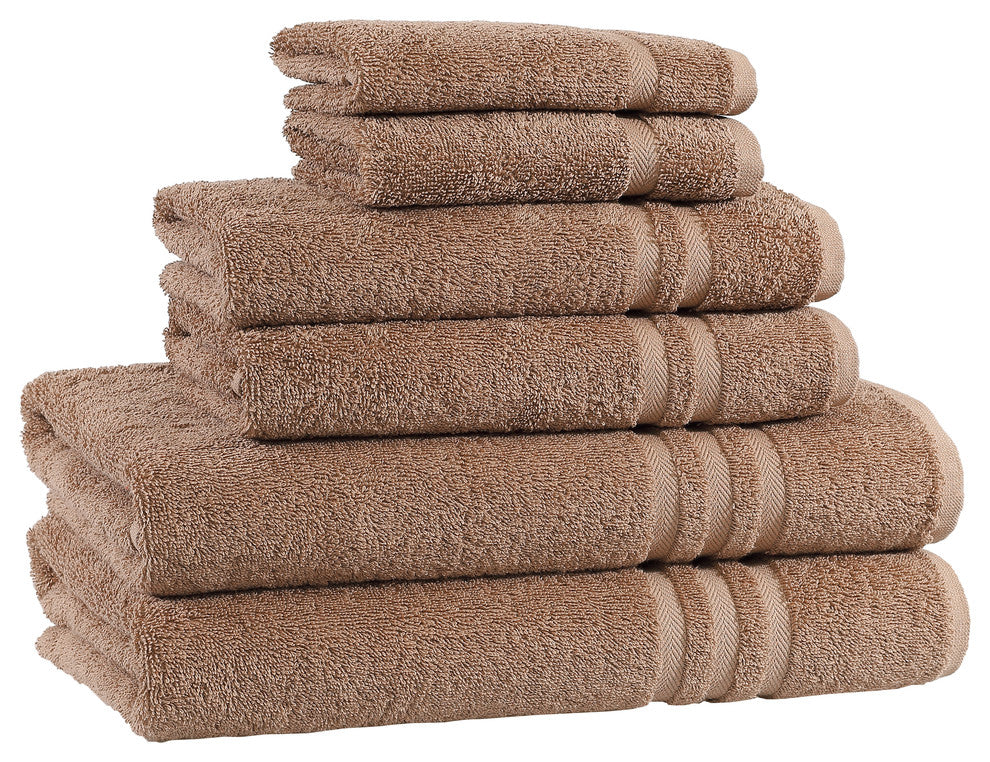 Denzi Towel Set, Latte, 6 Piece