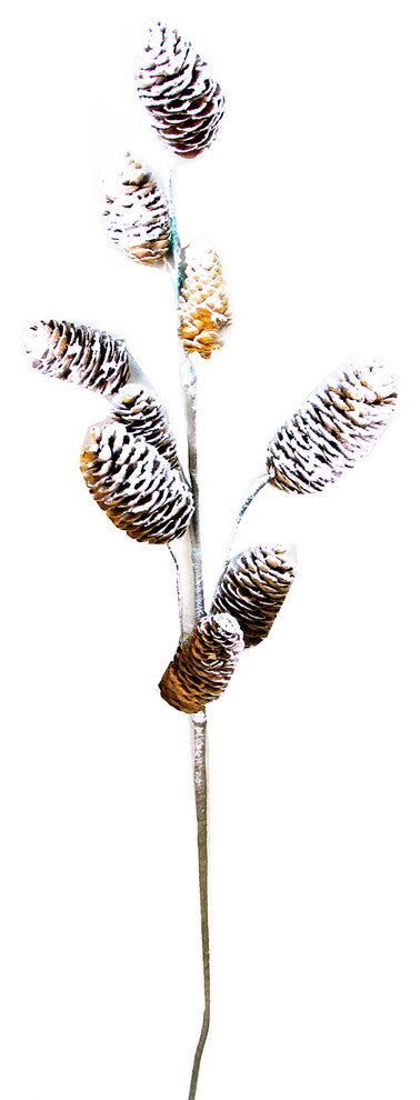 29" Christmas Snow Pincone Spray