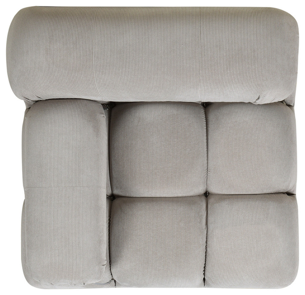 Marcel 36" Modular Arm Chair, Pebble Gray Corduroy