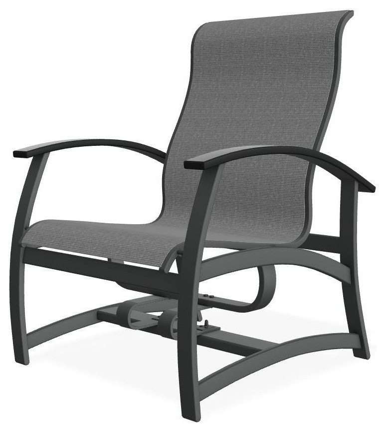 Belle Isle Sling Outdoor Hidden Motion Lounge Chair, Titanium/Graphite