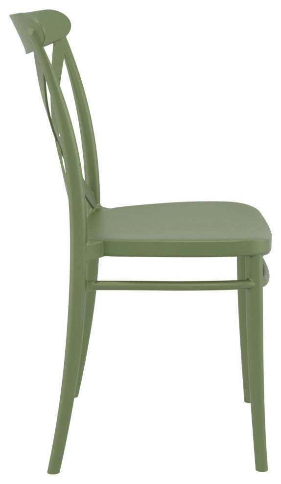 Cross Resin Outdoor Chair Olive Green, Set of 2