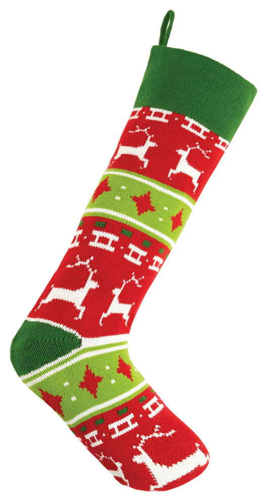 Reindeer Knit Stocking