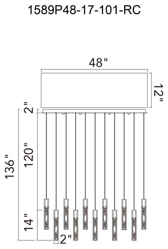 Greta Integrated LED Black Chandelier