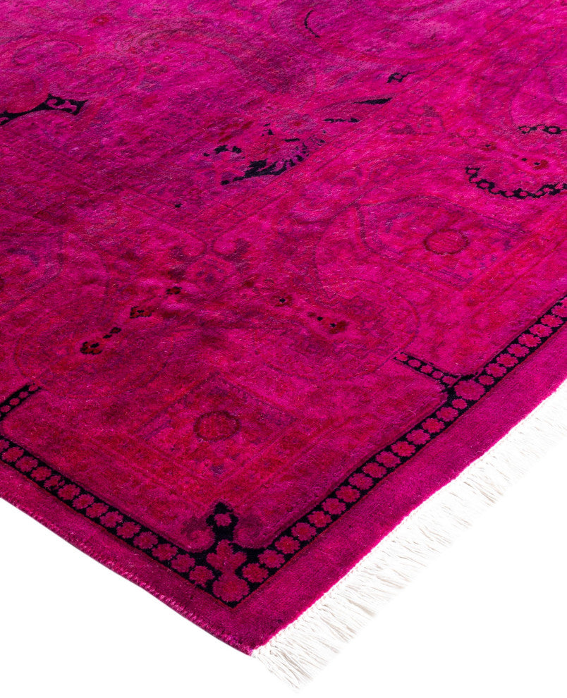 Overdyed One-of-a-Kind Hand-Knotted Area Rug Pink, 6' 1" x 9' 0"