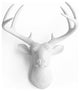 Virginia Faux Mini Deer Head, White/White