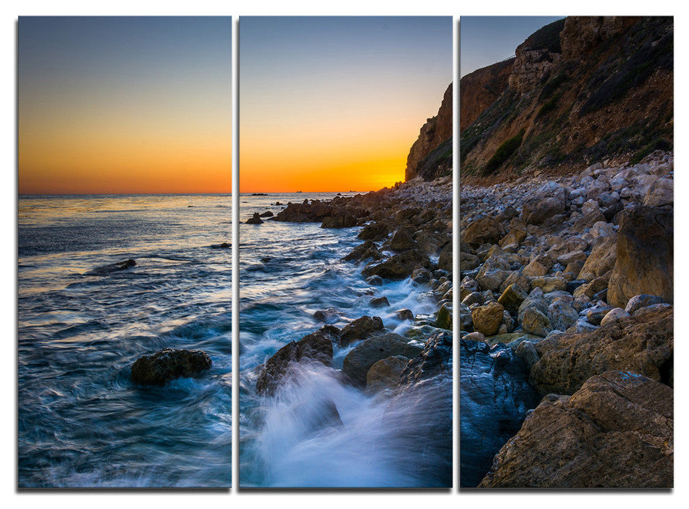 "Crashing Waves at Pelican Cove" Metal Wall Art, 3 Panels, 36"x28"