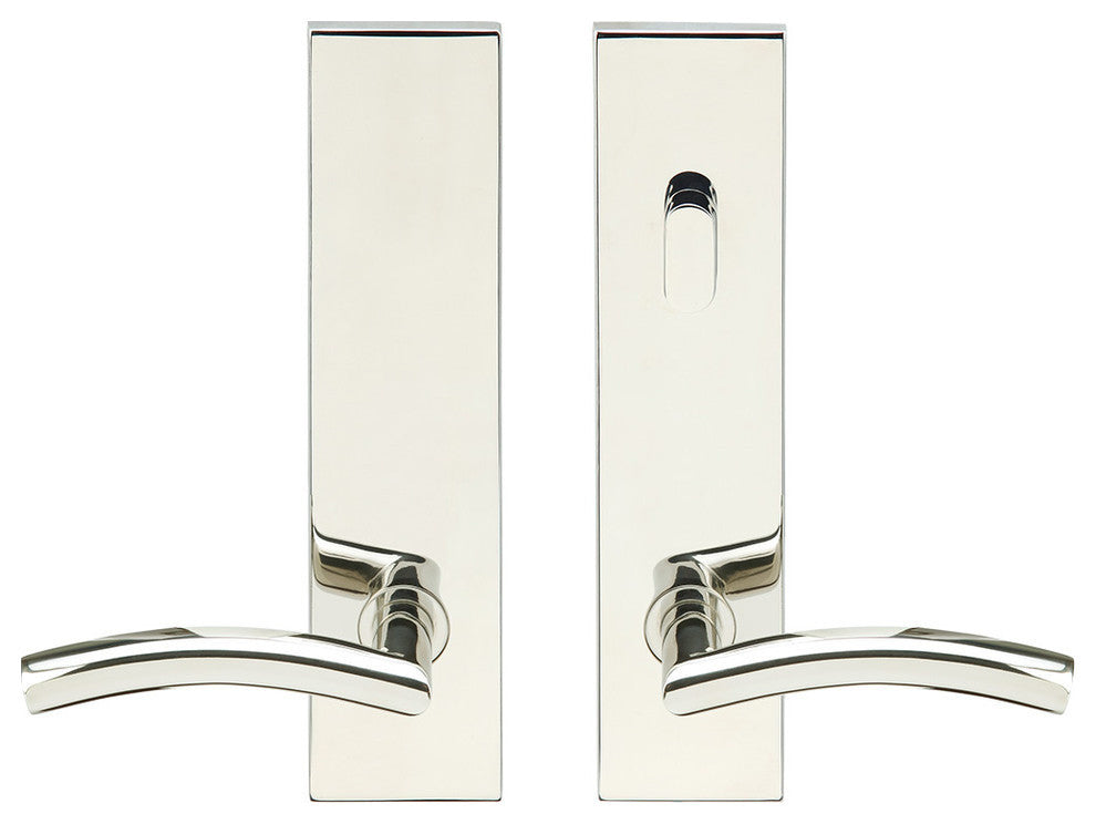 Brussels Lever, Tubular Passage With Privacy Bolt, Left Hand, 2-3/8" Backset