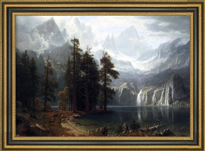 Albert Bierstadt Sierra Nevada Framed Premium Canvas Print, 18"x27"