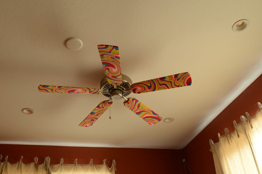 Swirling Rainbow Fan Blade Covers, Set of 5