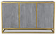Raven Grey Mango Wood Dining Side board With Gold Iron