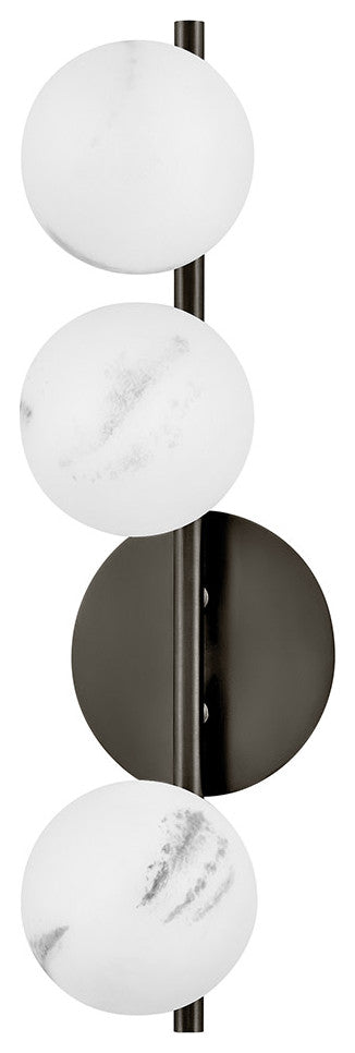 Fredrick Ramond Selene Large Three Light Sconce, Black Oxide