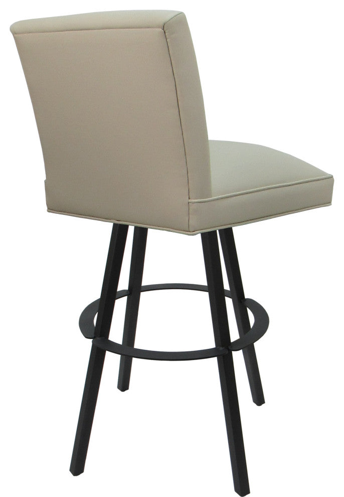 Swivel Sommerville Stool on Warren Base, Ocean Beige Vinyl - Gray, 34"
