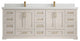 Boston 84" Double Sink Bath Vanity in Fine Grain 2" White Quartz