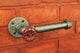 Industrial Pipe Toilet Paper Holder, Black Pipe, 1-Roll, Red Hose Knob