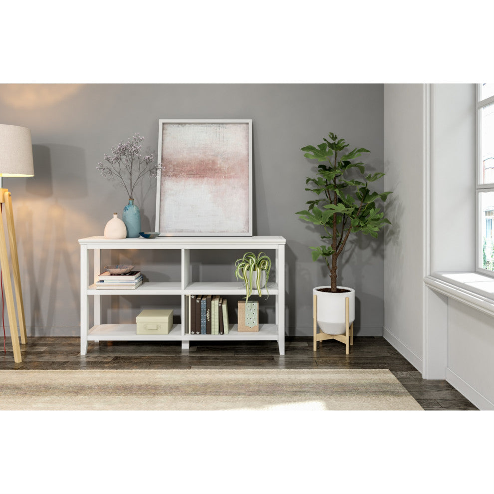 Newridge 2-Tier Low Wooden Bookcase White