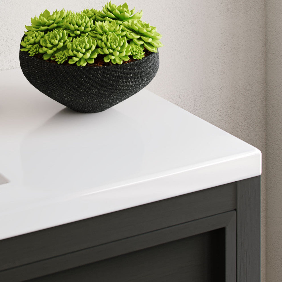 The Shiloh Bathroom Vanity, Charcoal Oak, 48", Single Sink, Freestanding