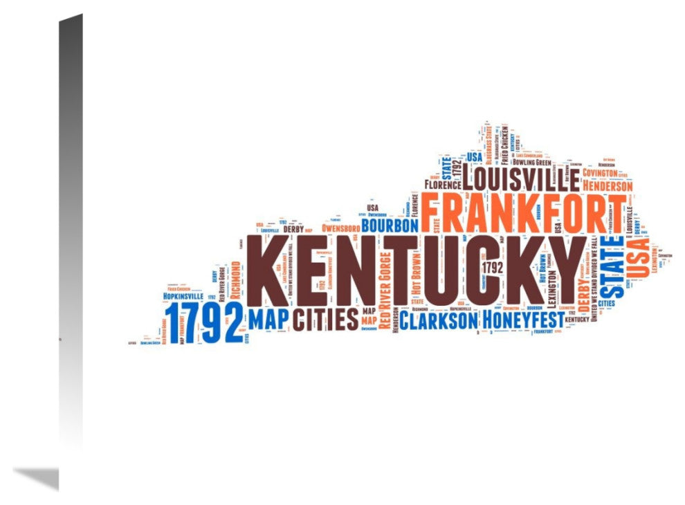 "Kentucky Word Cloud Map" Fine Art Print