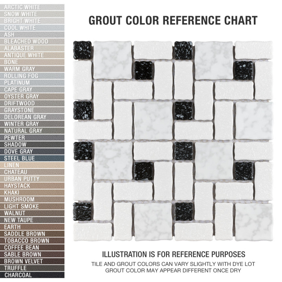 Academy White and Black Porcelain Floor and Wall Tile