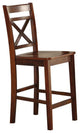 Set of 2 Wooden Counter Height Chairs, Cherry