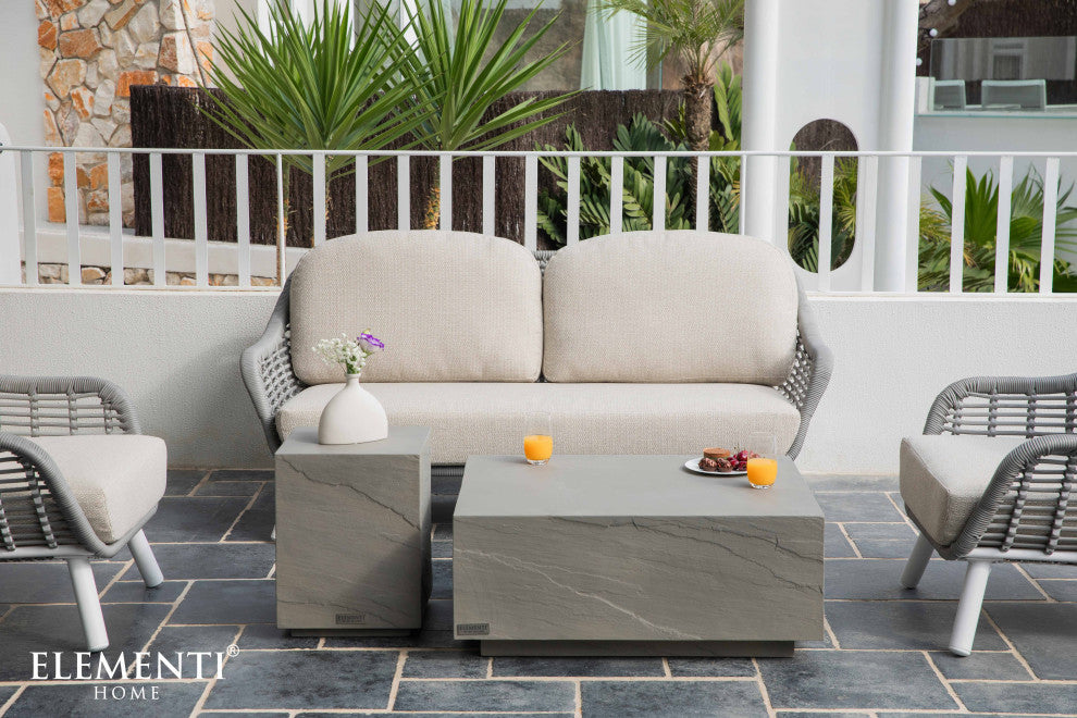 Colorado 40" Square Concrete Coffee Table, Space Grey