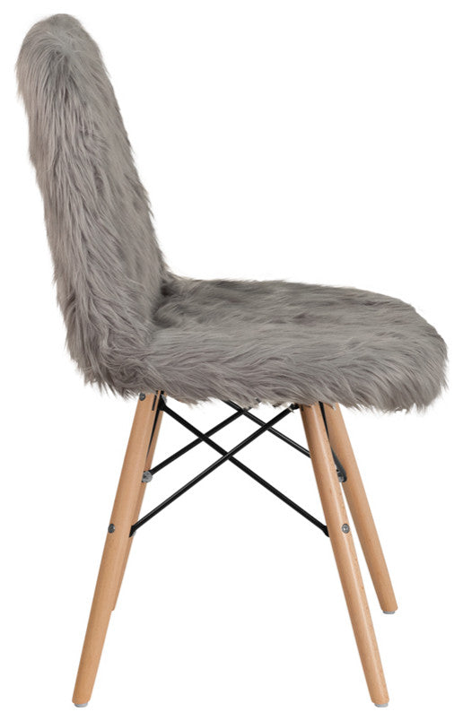 Shaggy Dog Charcoal Gray Accent Chair