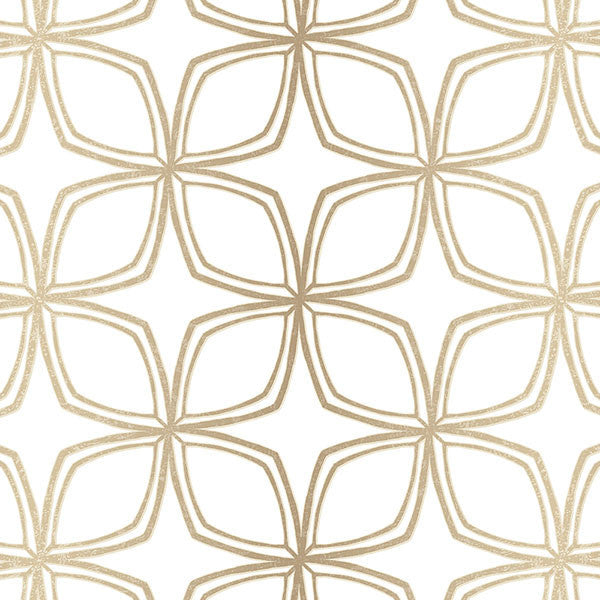Modern Star Geometric Wallpaper, Taupe and White, Set of 2 Bolts