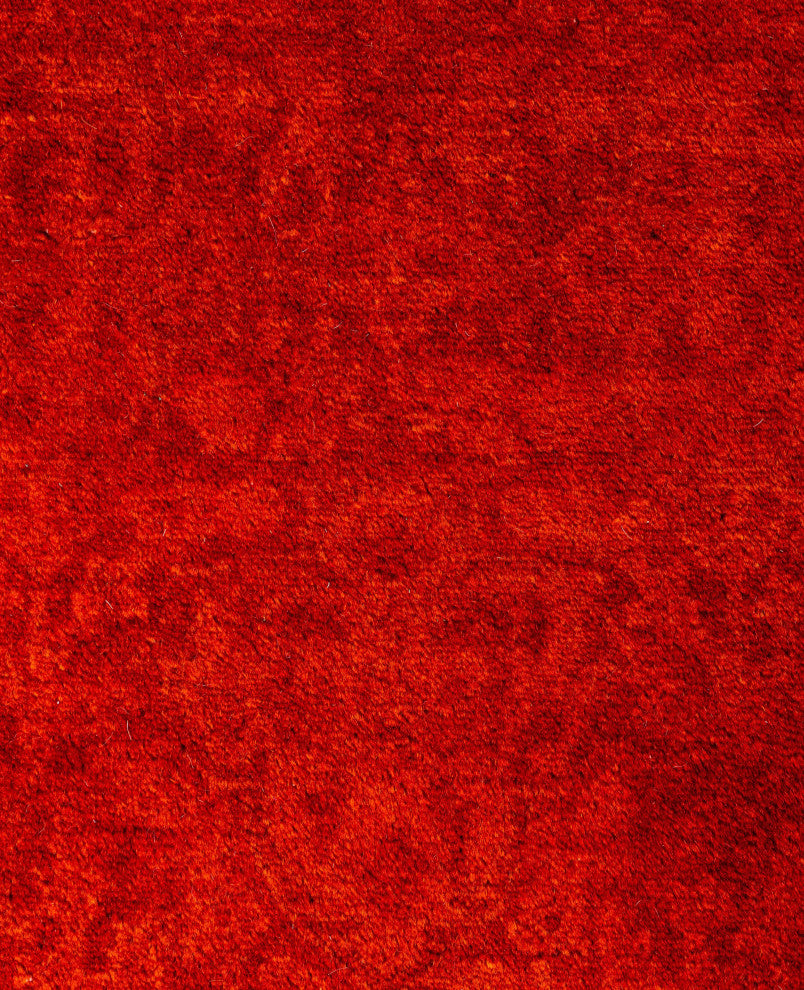 Overdyed One-of-a-Kind Hand-Knotted Area Rug Orange, 2' 6" x 13' 8"