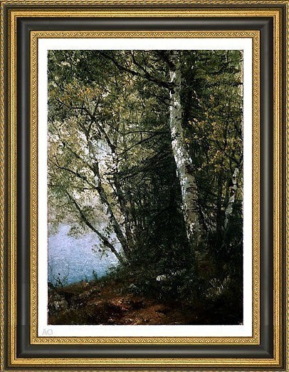 John Frederick Kensett Study of Beeches Framed Premium Canvas Print, 16"x24"