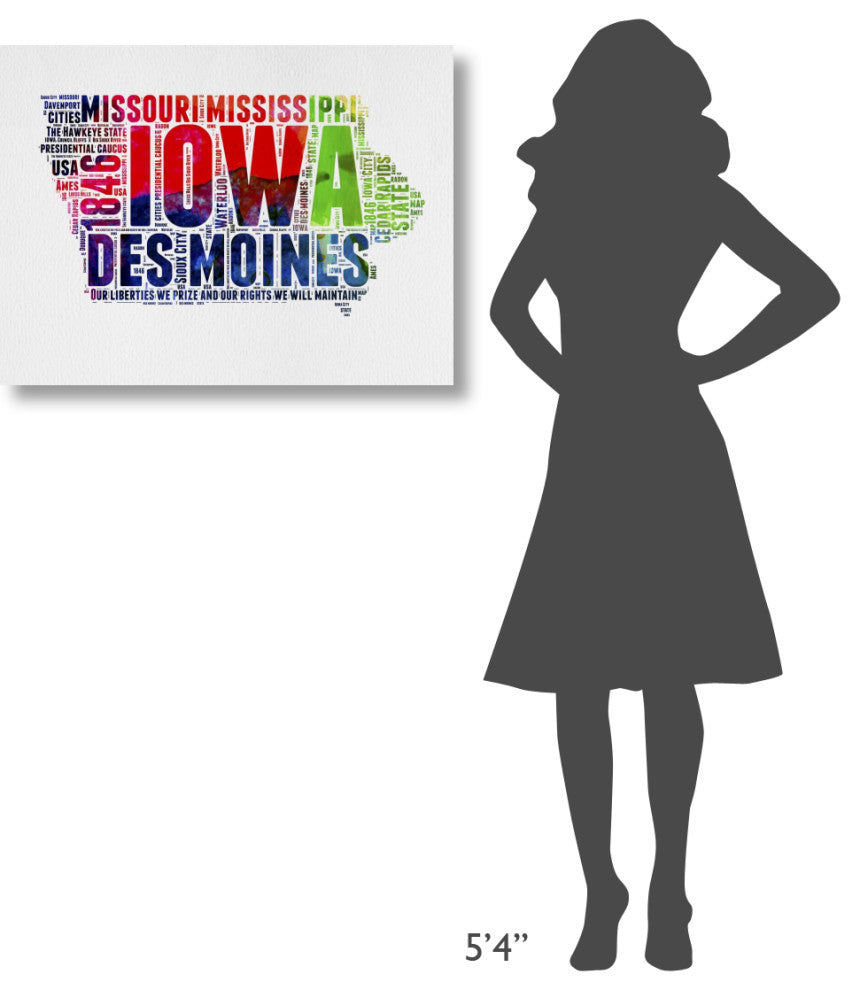 "Iowa Watercolor Word Cloud" Fine Art Print