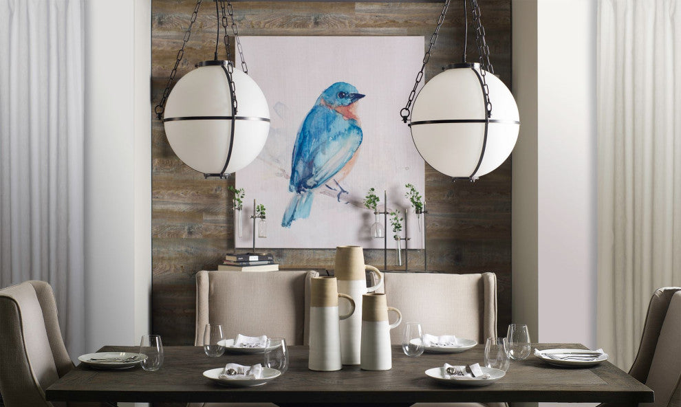 Maxton Medium Brown Solid Wood w/ Black Iron Base Dining Table, Rectangle