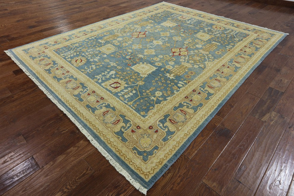 8'x10' Peshawar Oriental Hand Knotted Area Rug, W2522