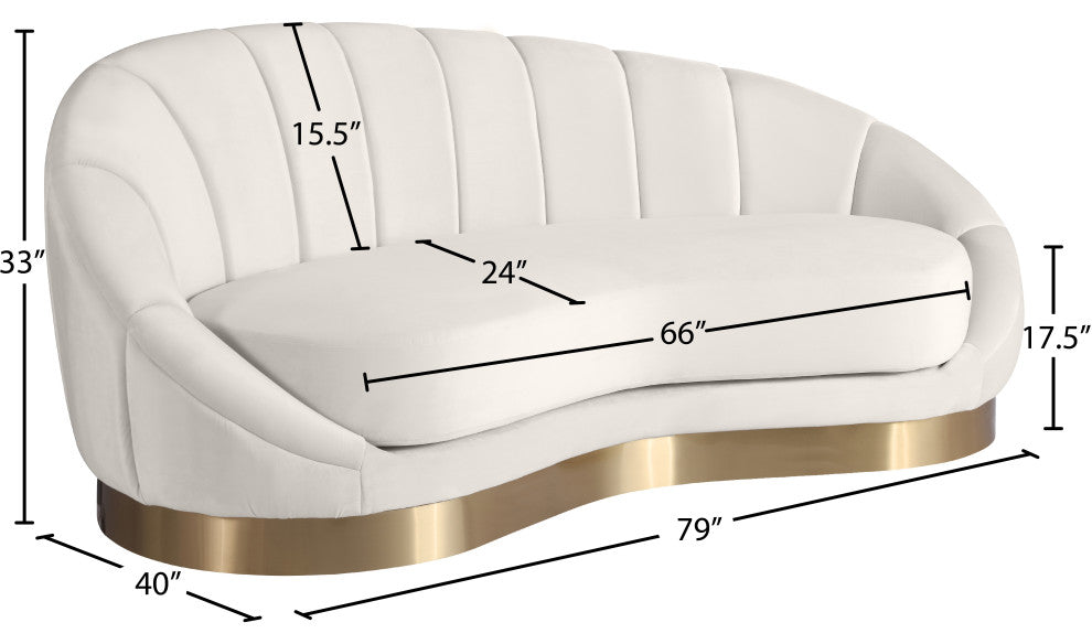 Shelly Velvet Upholstered Chaise, Cream