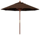 9' Square Push Lift Wood Umbrella, Mocha Pacifica