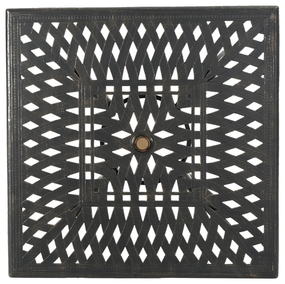 GDF Studio 5-Piece Augusta Outdoor Patina Copper Cast Aluminum Dining Set