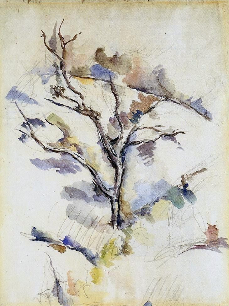 Paul Cezanne The Oak Tree Premium Canvas Print