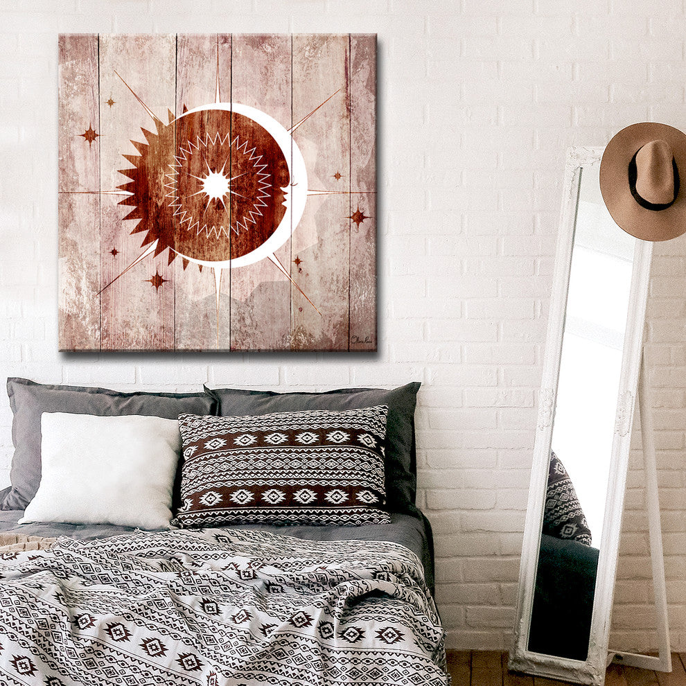 Ready2HangArt Inspirational 'Lunar Sun-Moon II' Wrapped Canvas Wall Art