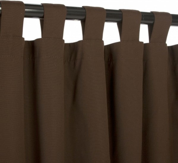 Canvas Bay Brown Sunbrella Outdoor Single-Panel Curtain With Tabs, 108"x50"