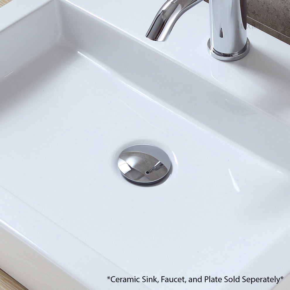 1-5/8" Push Pop-Up Drain Stopper No Overflow for Sink, Chrome